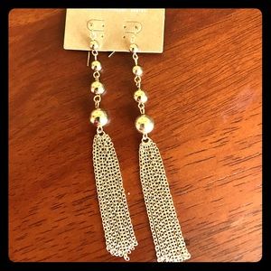Gold Ball & Tassel Earrings